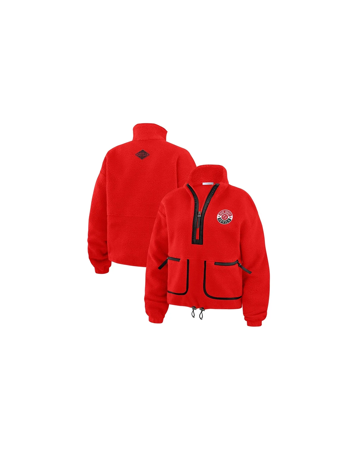 Women's Red New Jersey Devils Polar Fleece Half-Zip Jacket