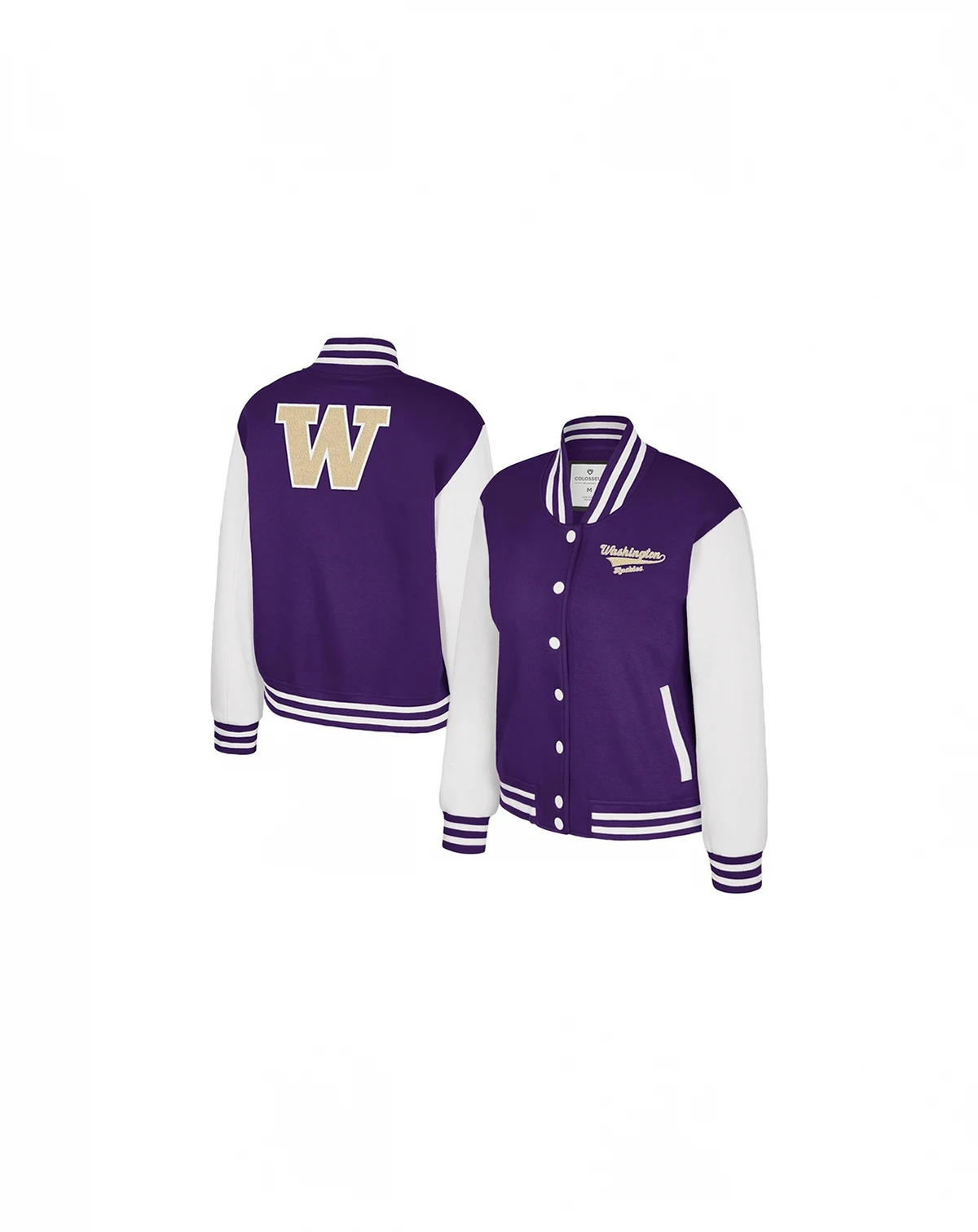 Women's Purple Washington Huskies French Baguette Full Snap Fleece Jacket