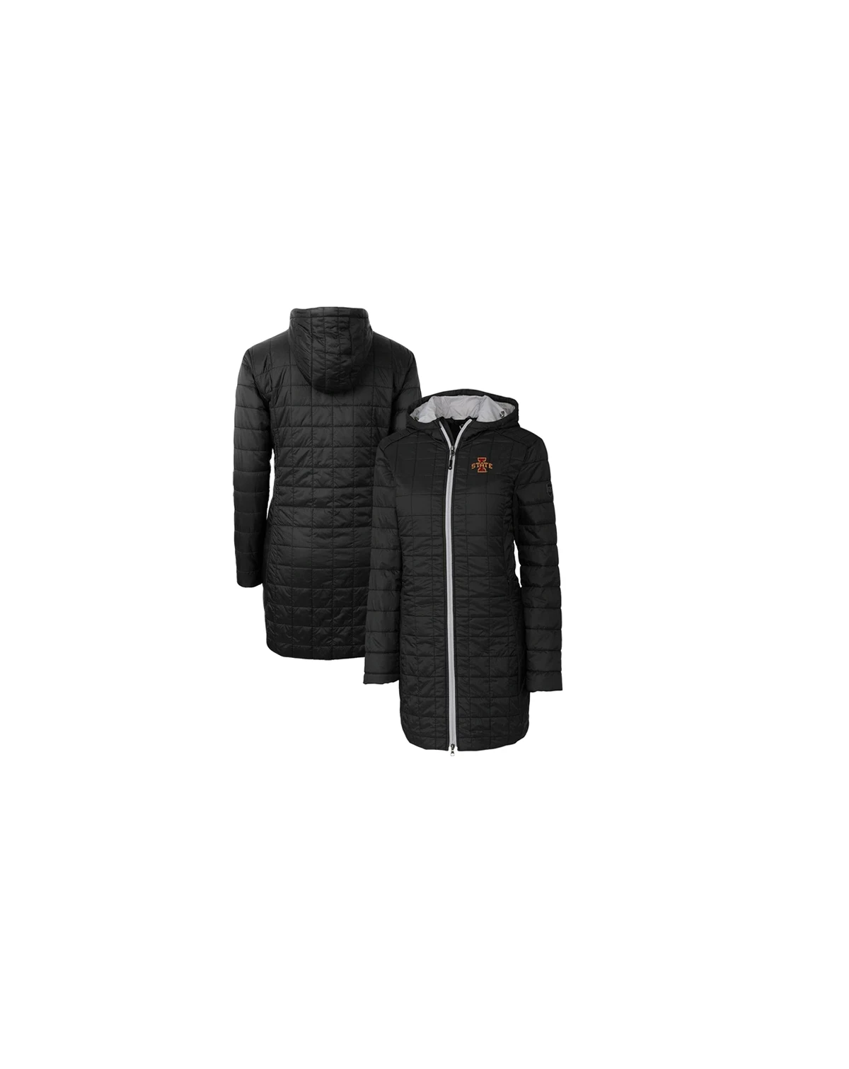 Women's Black Iowa State Cyclones Rainier PrimaLoft Hooded Long Coat