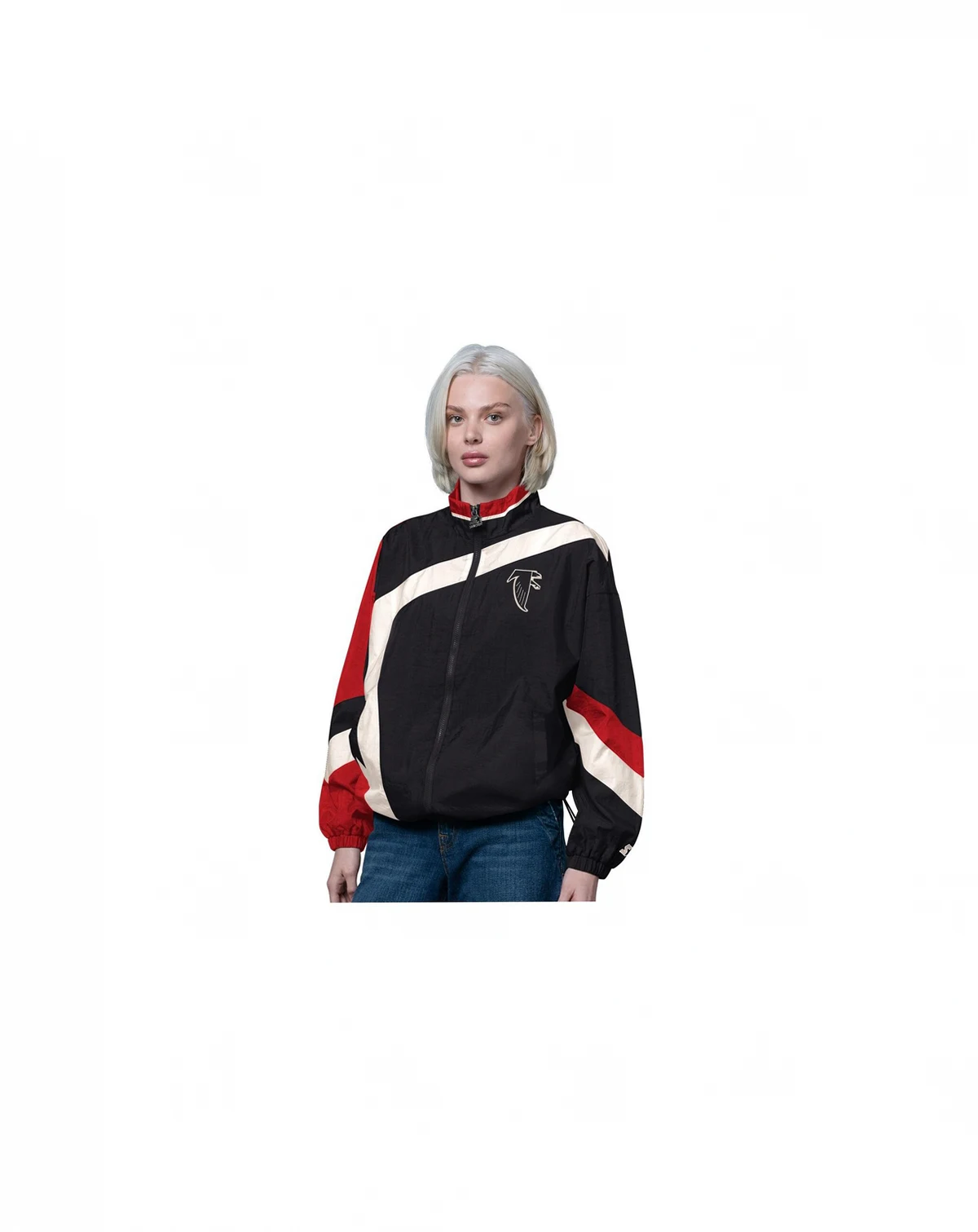 Women's Black/Red Atlanta Falcons 1st Quarter Full-Zip Windbreaker Jacket