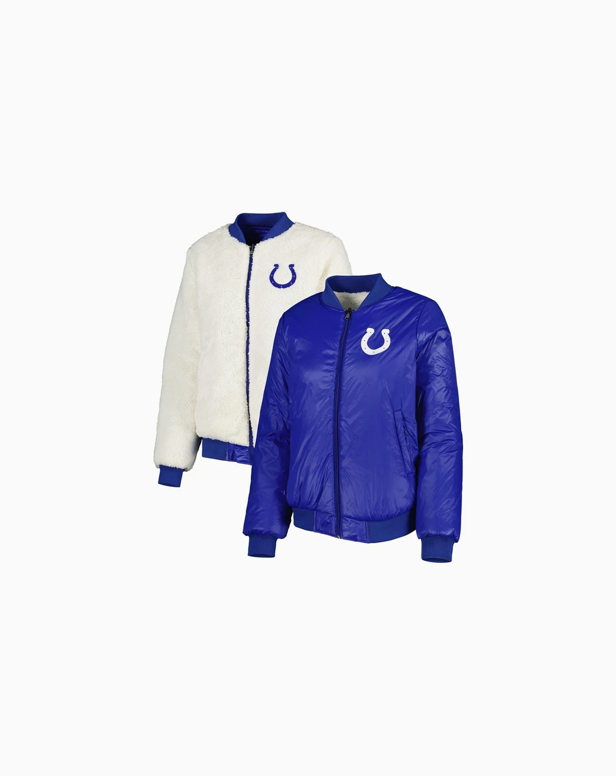 Women's Oatmeal/Royal Indianapolis Colts Switchback Reversible Full-Zip Jacket