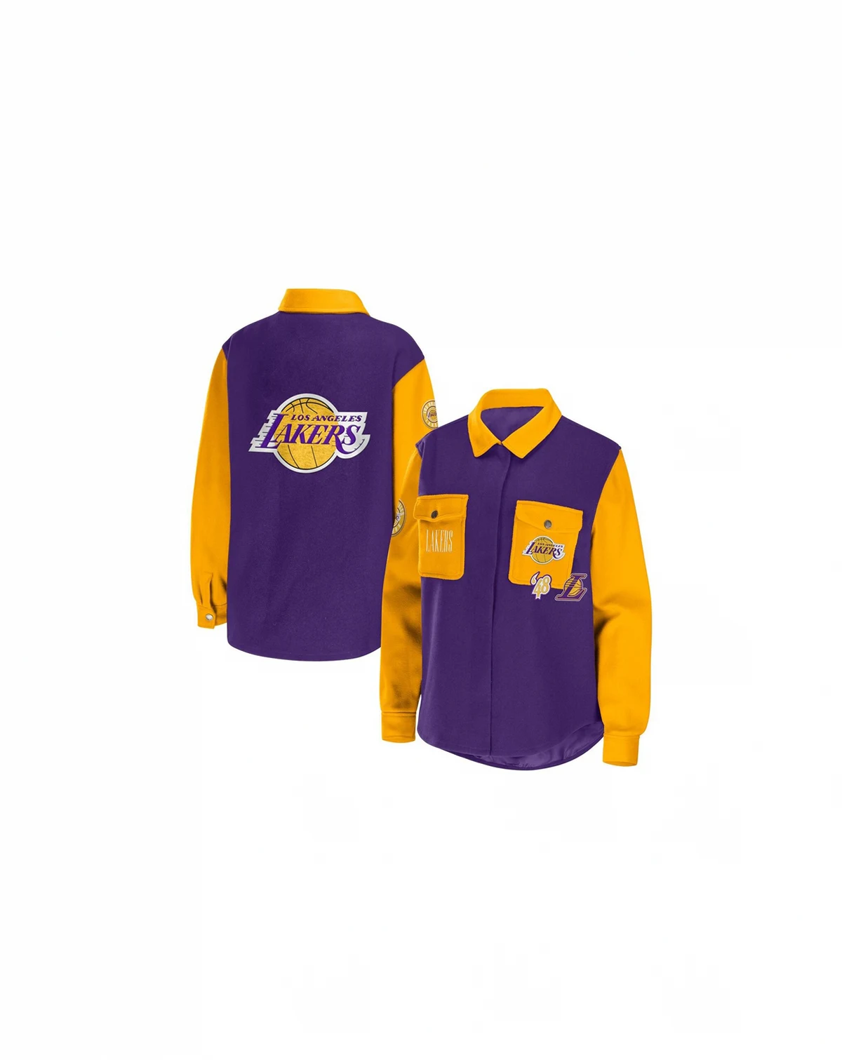 Women's Purple Los Angeles Lakers Colorblock Button-Up Shirt Jacket