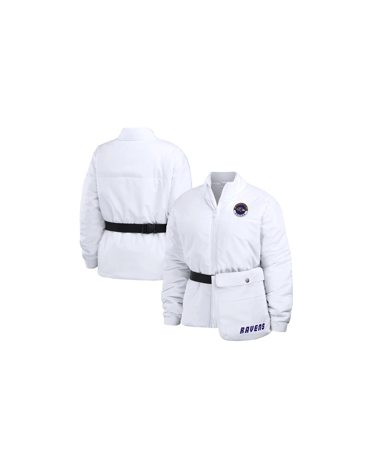 Women's White Baltimore Ravens Packaway Full-Zip Puffer Jacket