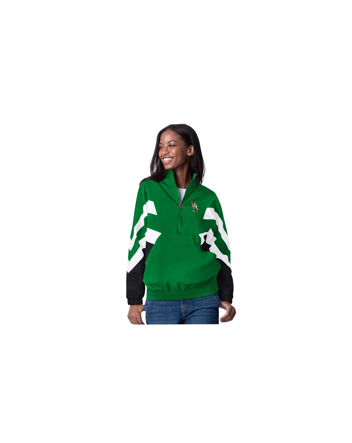 Women's Kelly Green Boston Celtics Renegade Oxford Half-Zip Jacket
