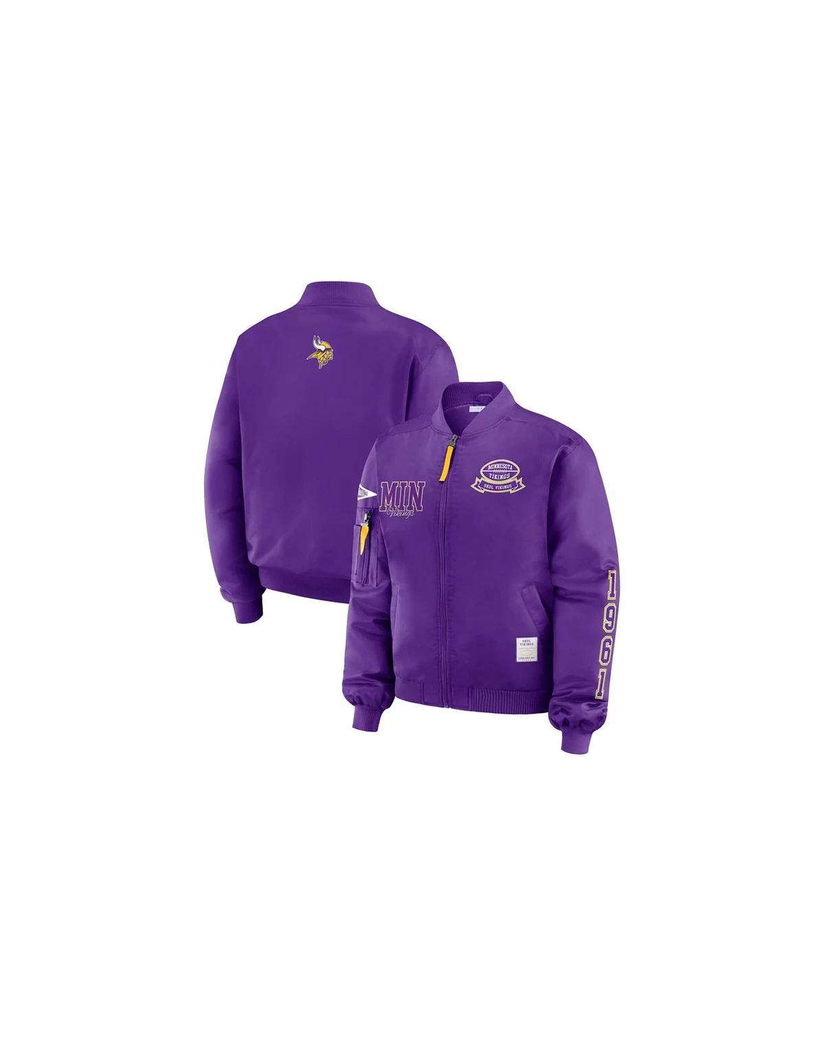 Women's Purple Minnesota Vikings Patch Full-Zip Bomber Jacket