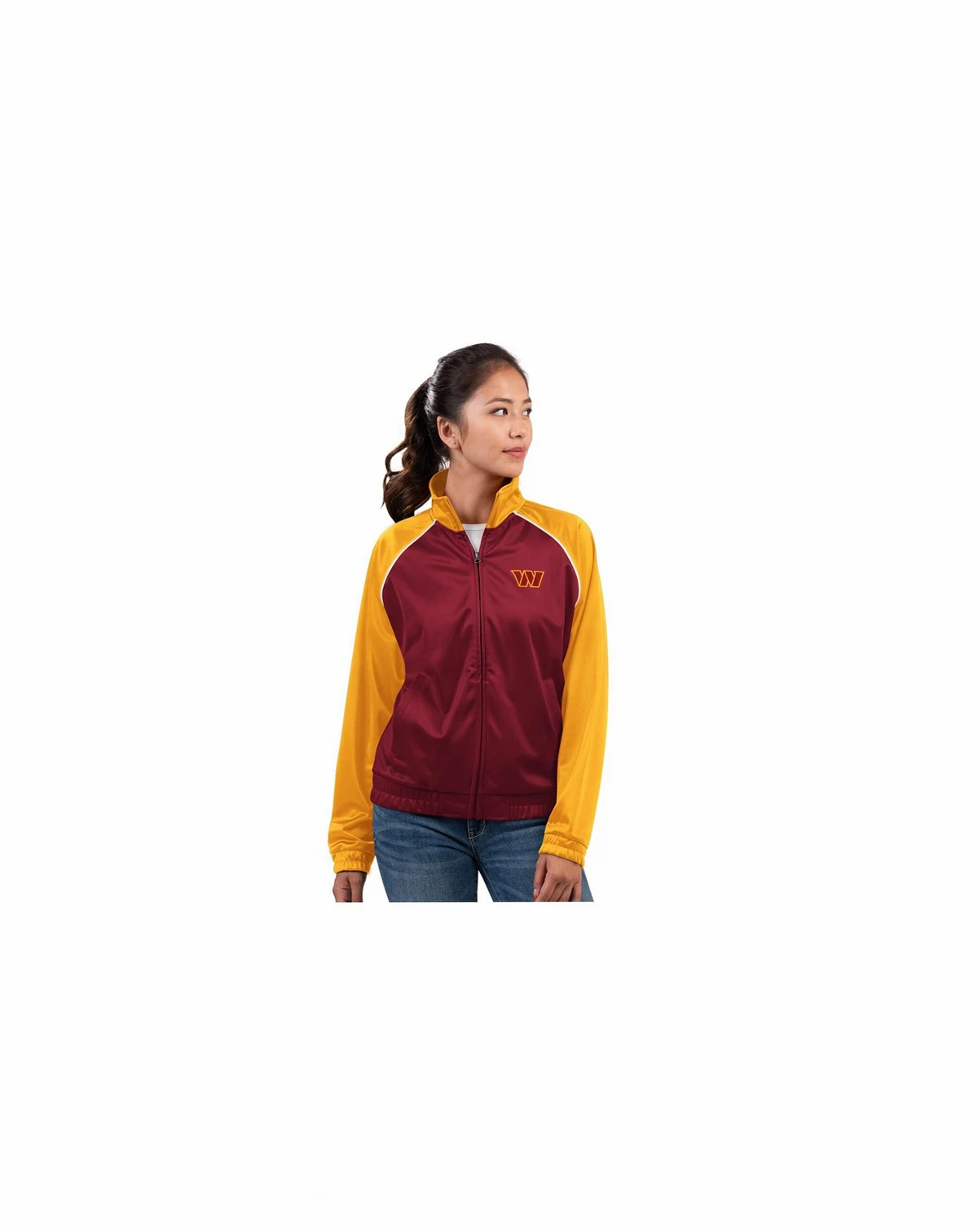 Women's Burgundy Washington Commanders Replay Full-Zip Track Jacket