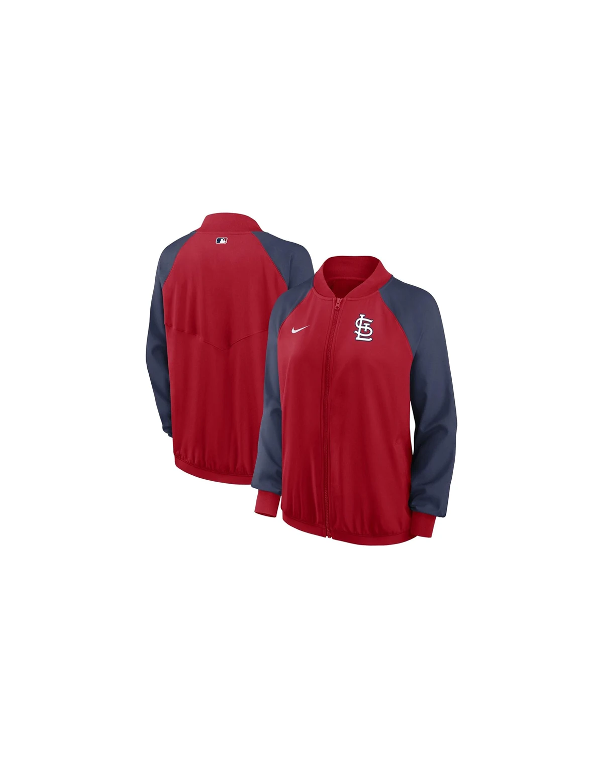 Women's Red St. Louis Cardinals Authentic Collection Team Raglan Performance Full-Zip Jacket