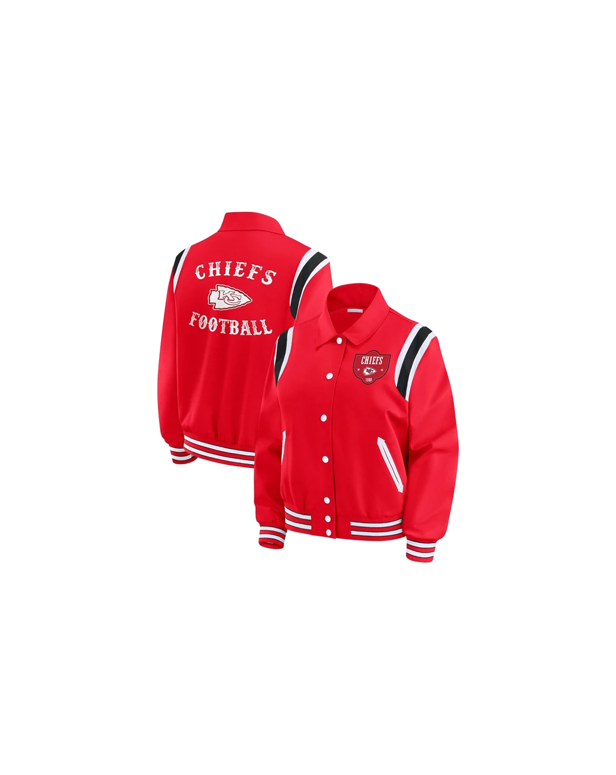 Women's Red Kansas City Chiefs Varsity Lightweight Full-Snap Jacket