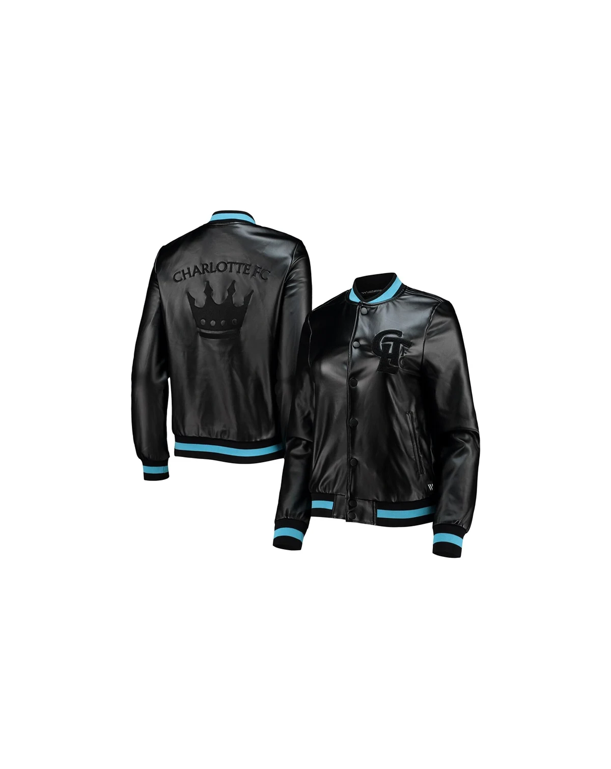 Women's Black Charlotte FC Full-Snap Bomber Jacket