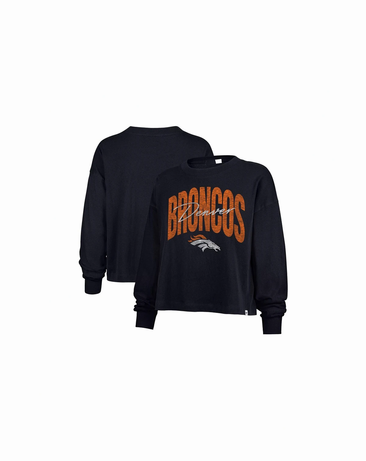 Women's Navy Denver Broncos Muse Sydney Long Sleeve T-Shirt