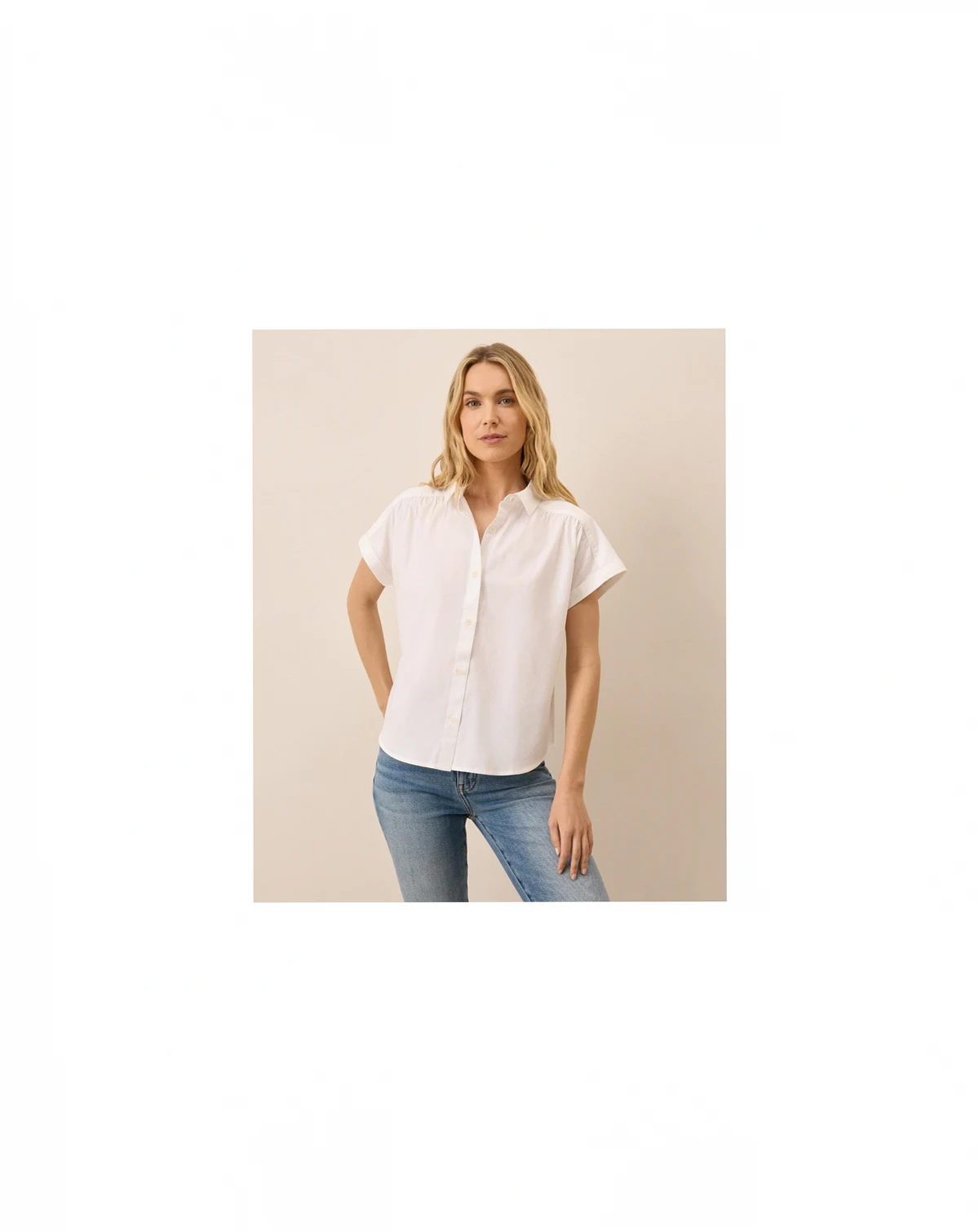 Women's Organic Cotton All Day Poplin Shirred Shirt