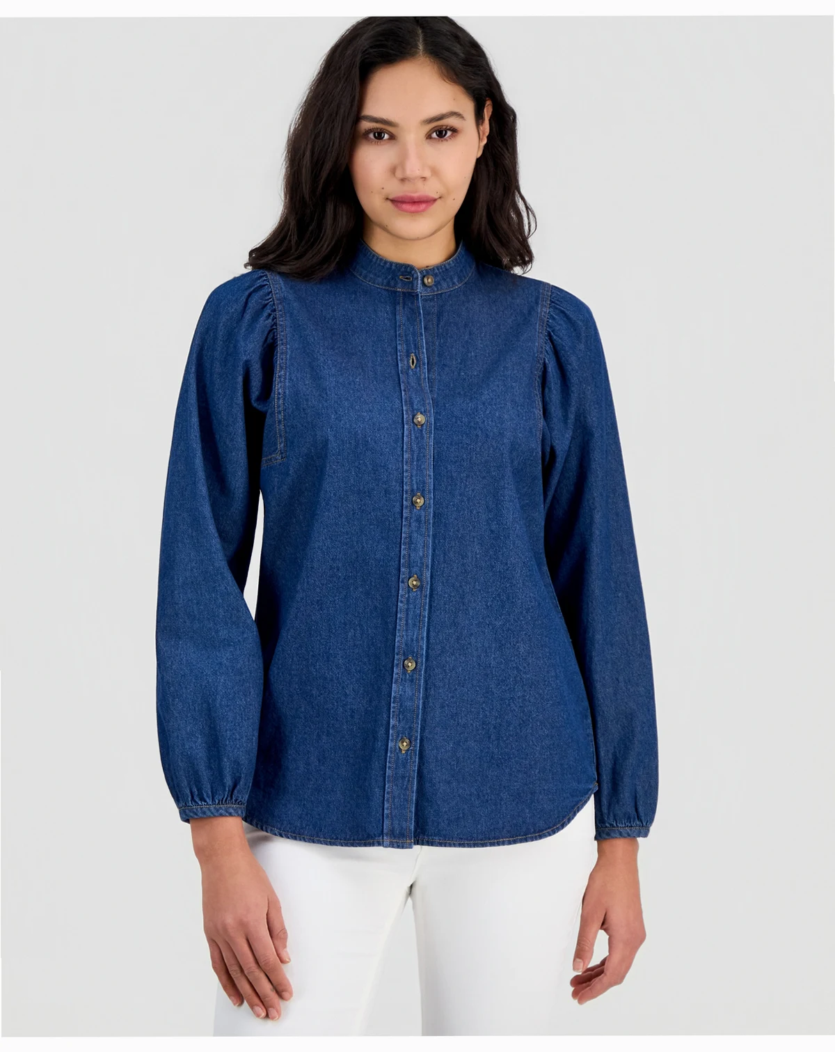 Women's Puff-Sleeve Button-Down Shirt