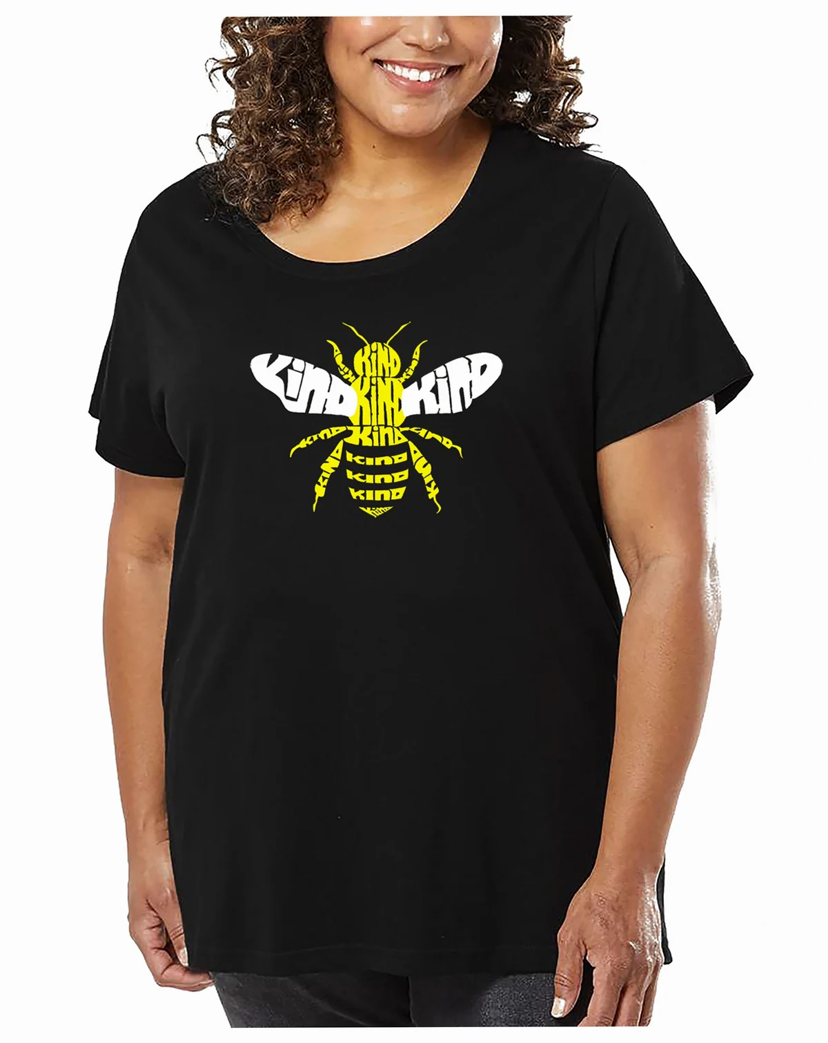 Plus Size Bee Kind Word Art T-Shirt