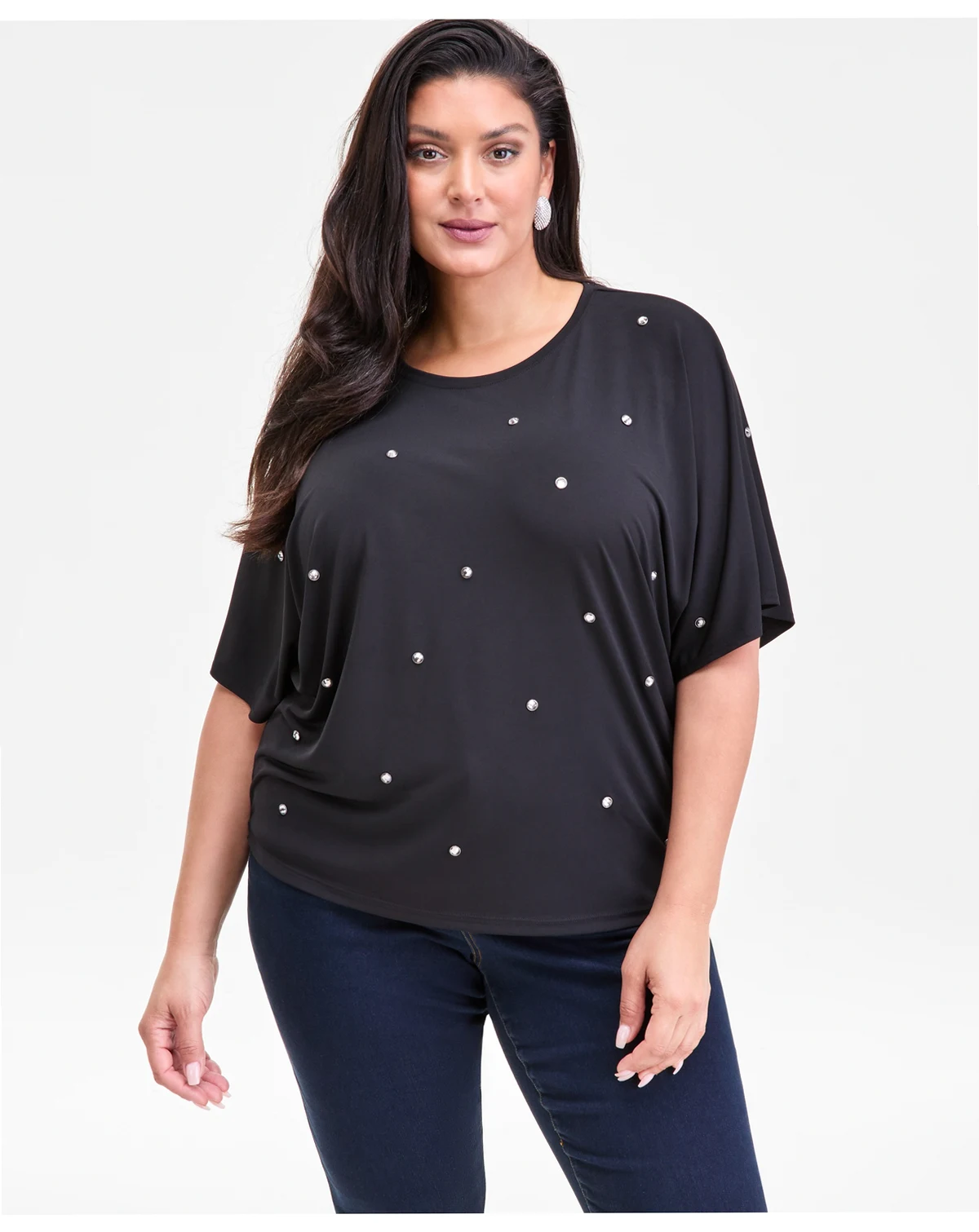 Plus Size Embellished Dolman-Sleeve Top, Macy's Exclusive