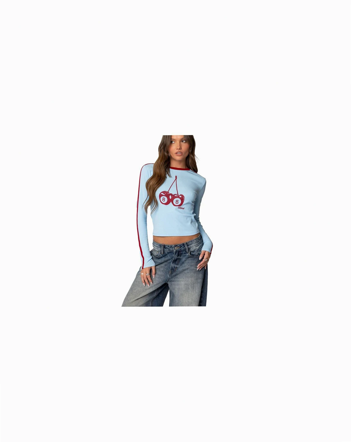 Womens Cherry 8 Long Sleeve T Shirt