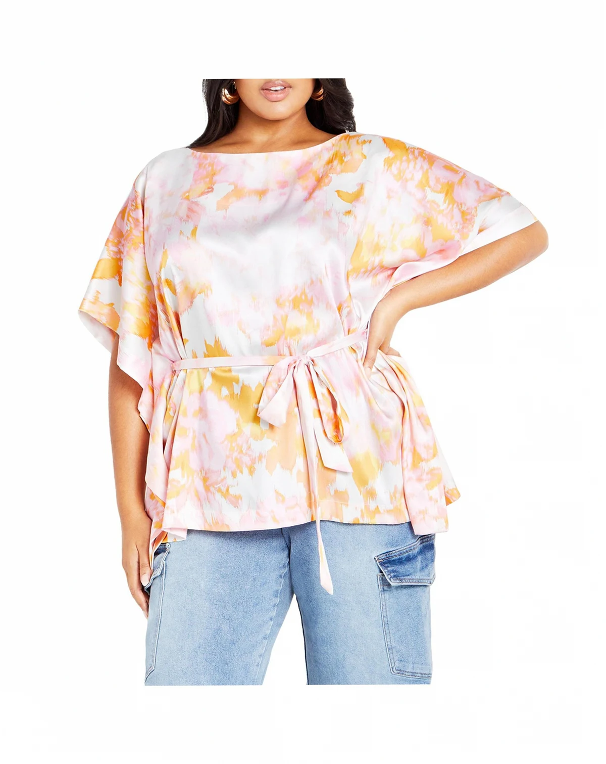 Plus Size Sunset Print Top