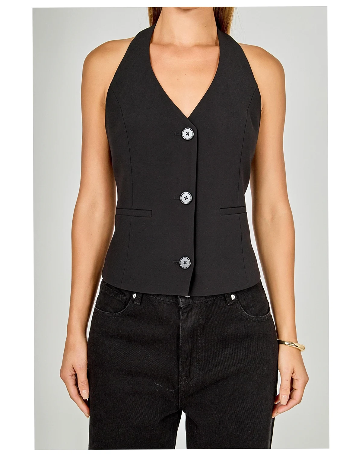 Women's Halter Neck Open Back A-Line Vest
