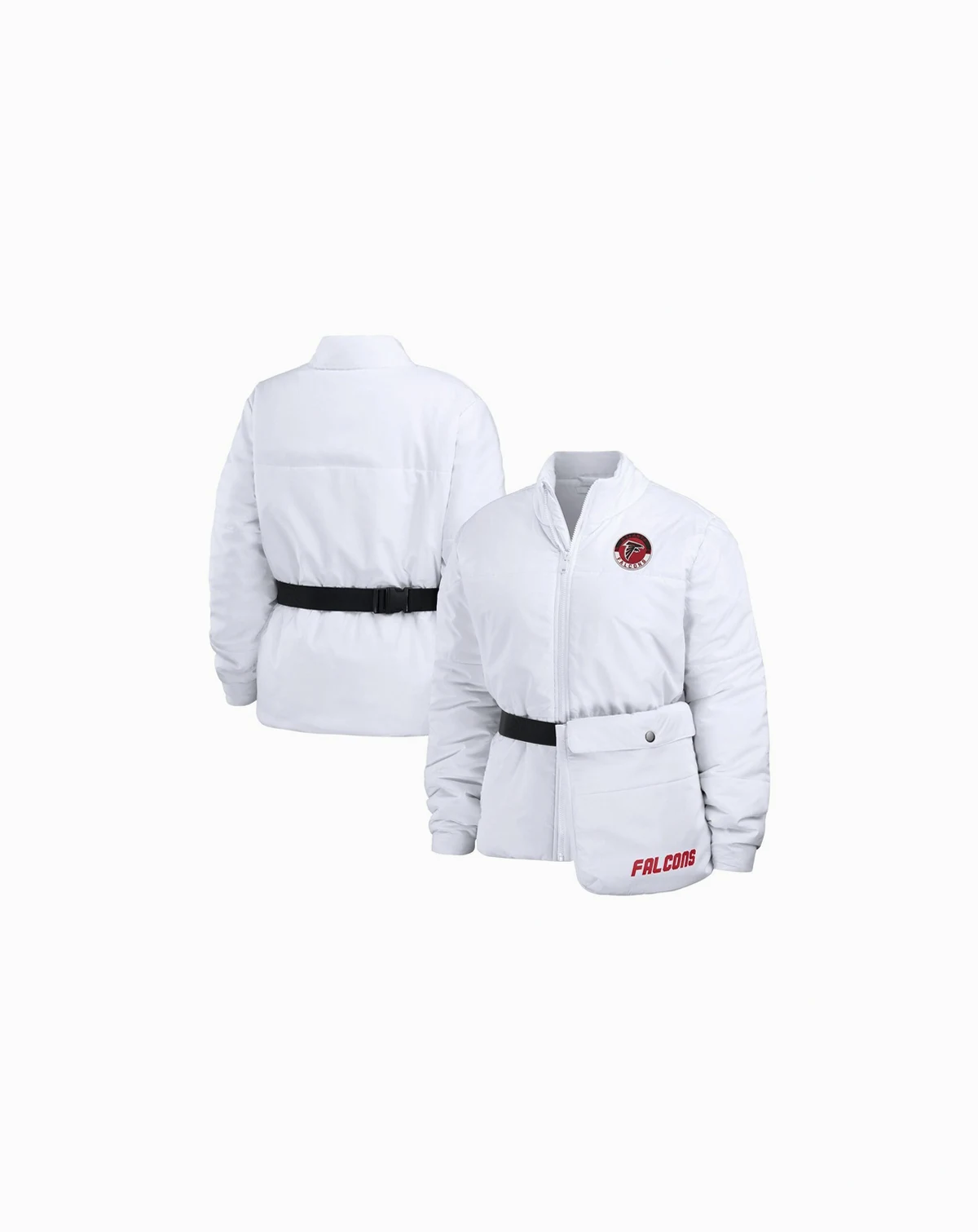 Women's White Atlanta Falcons Packaway Full-Zip Puffer Jacket