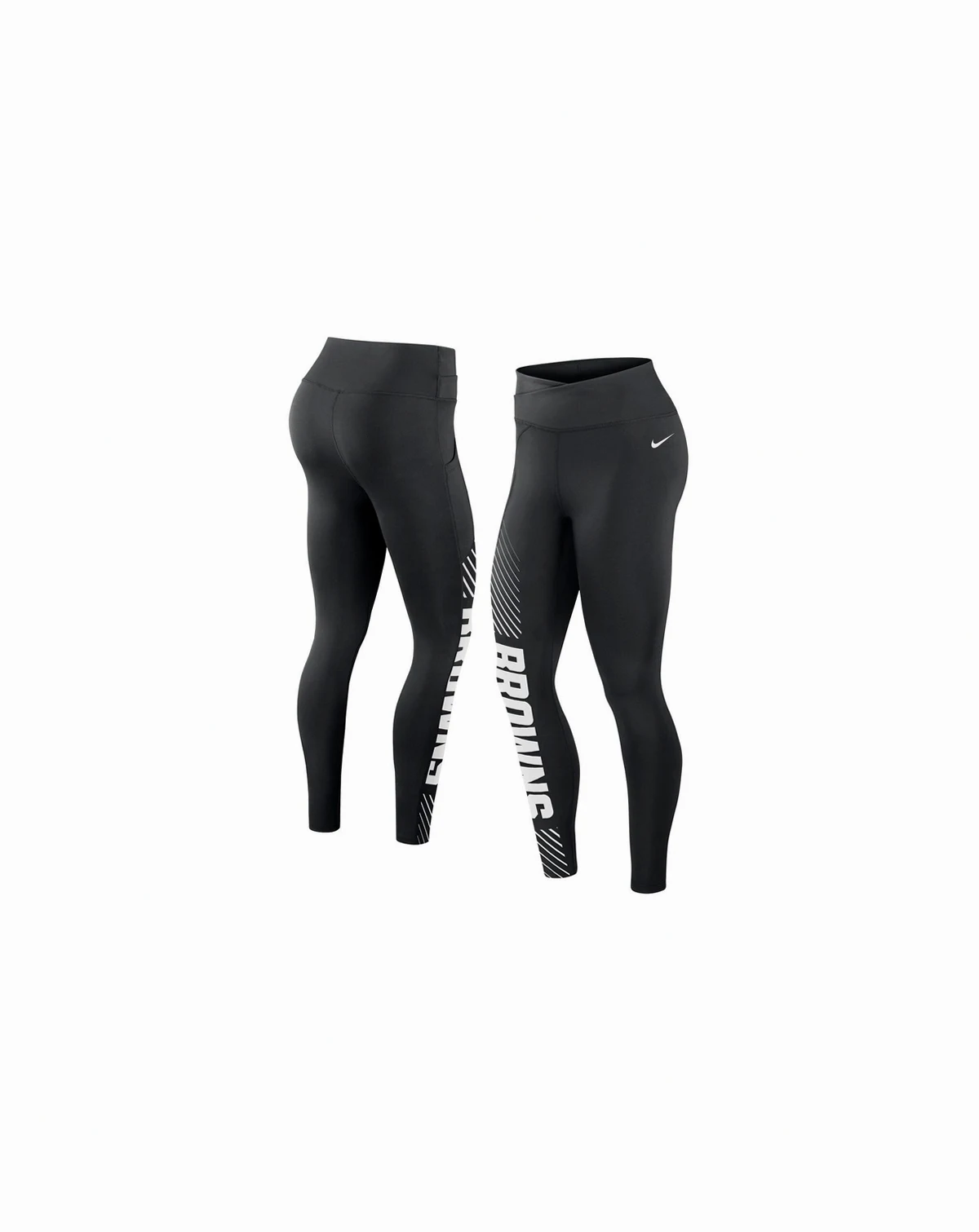Women's Black Cleveland Browns Yard Line Crossover Leggings
