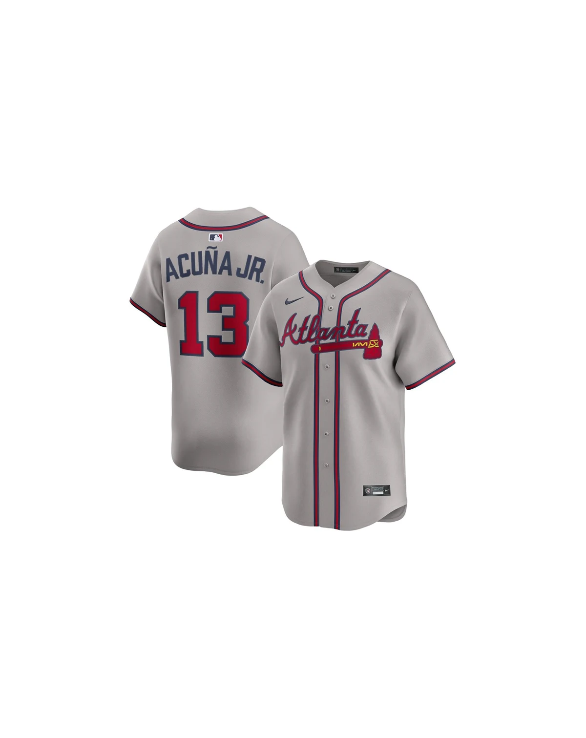 Men's Ronald Acuña Jr. Gray Atlanta Braves Road Limited Player Jersey