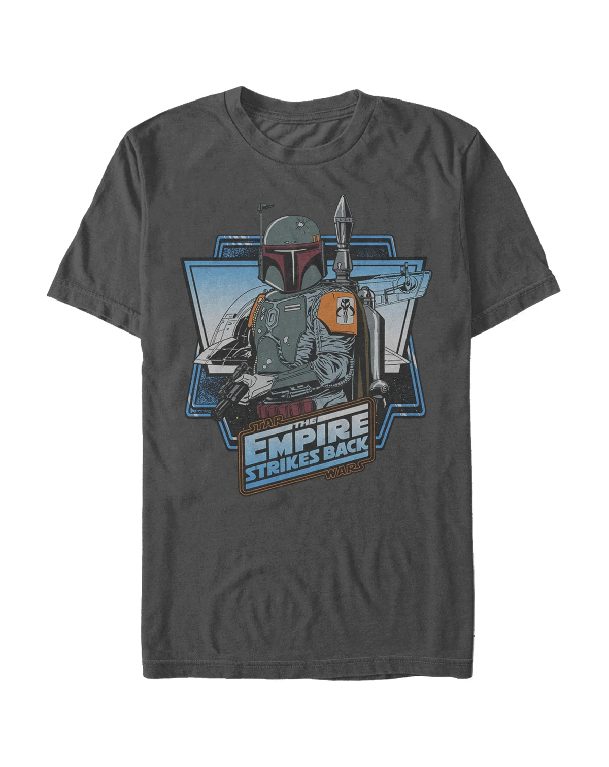 Star Wars Men's Classic Boba Fett Empire Strikes Back Logo Short Sleeve T-Shirt