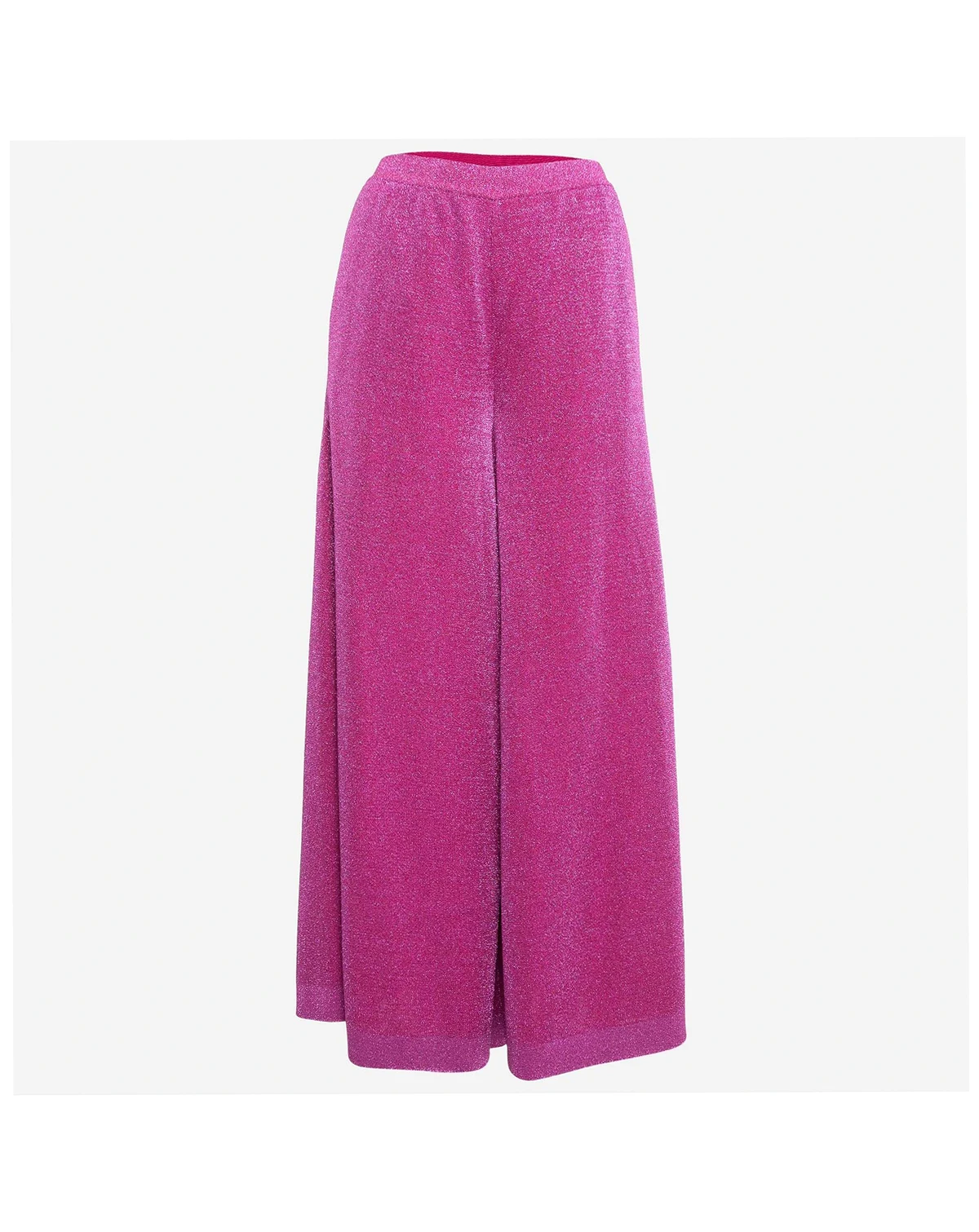 Women's Pink Lurex Knit Palazzo Pants