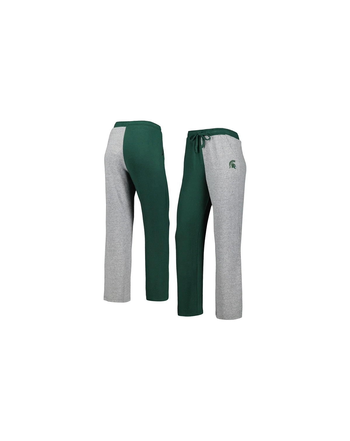 Women's Green, Gray Michigan State Spartans Colorblock Cozy Tri-Blend Lounge Pants