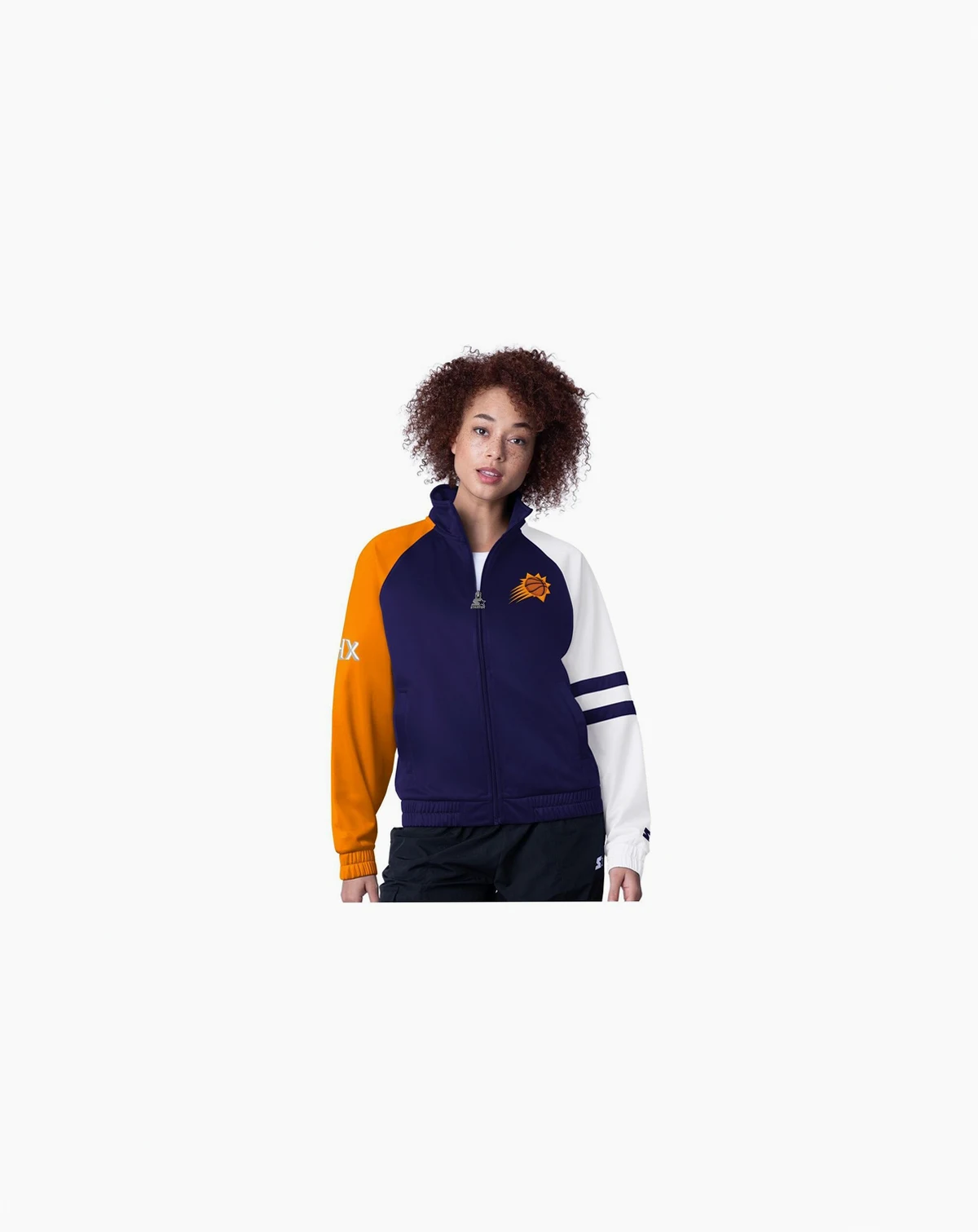 Women's Purple Phoenix Suns Line Up Dolman Raglan Full-Zip Track Jacket