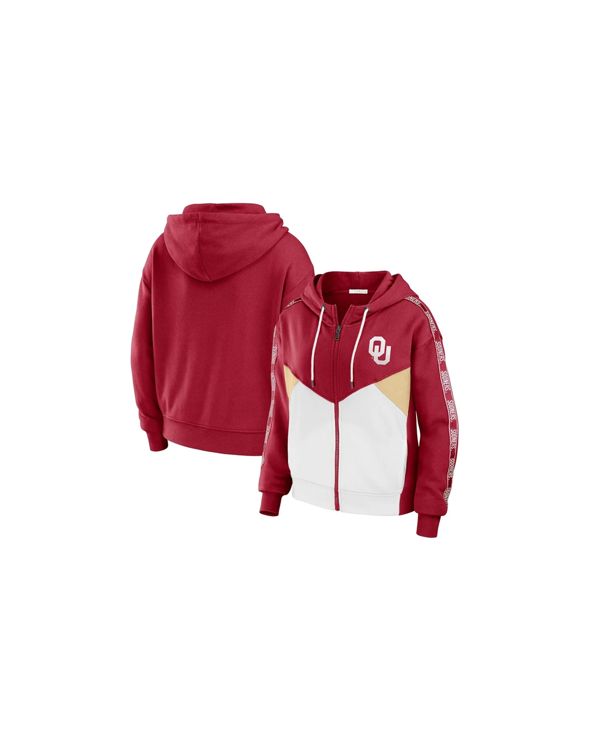 Women's Crimson Oklahoma Sooners Colorblock Full-Zip Hoodie Jacket