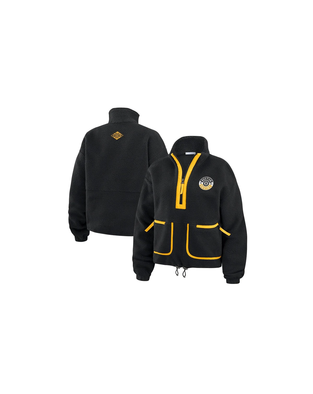 Women's Black Boston Bruins Polar Fleece Half-Zip Jacket