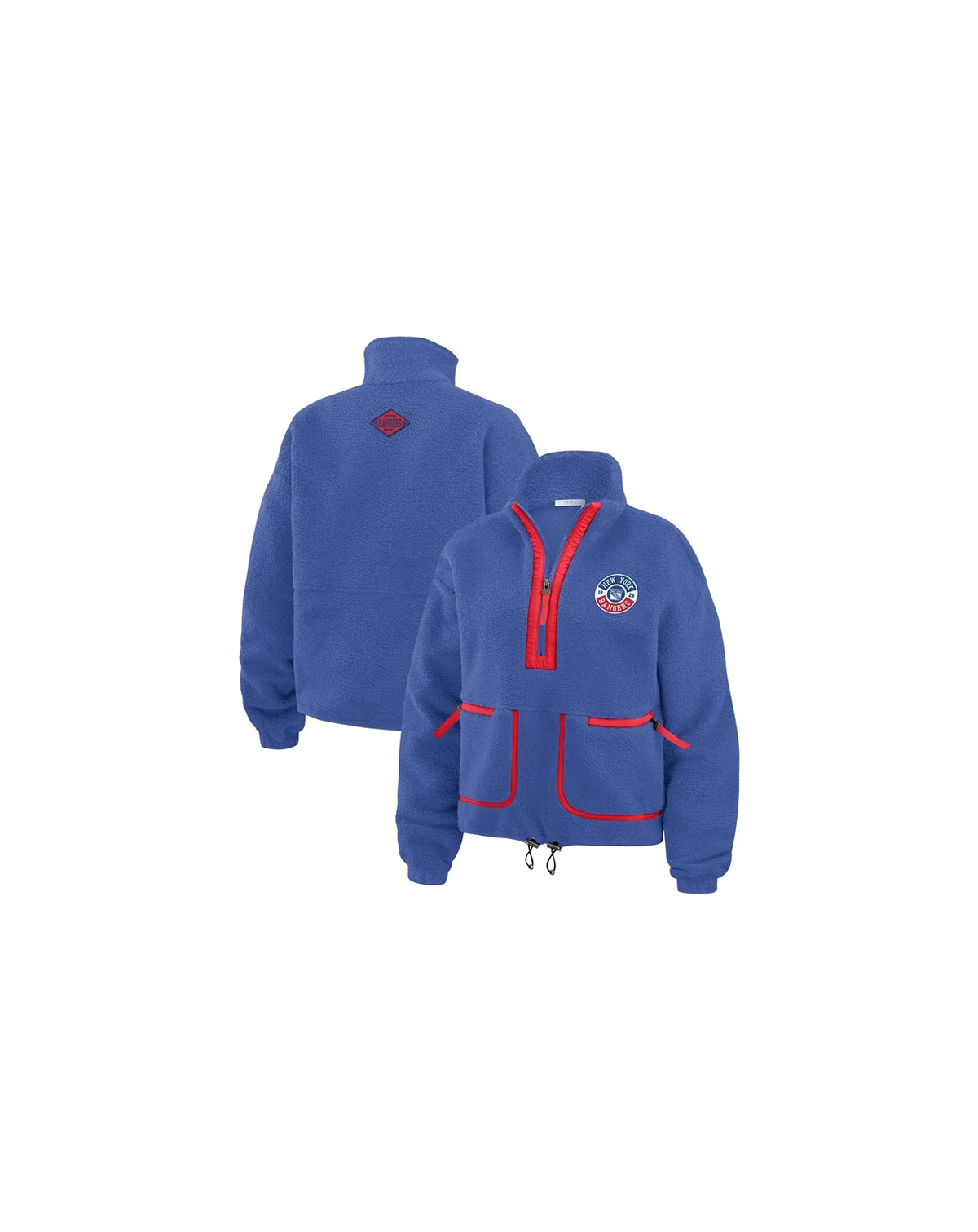 Women's Blue New York Rangers Polar Fleece Half-Zip Jacket