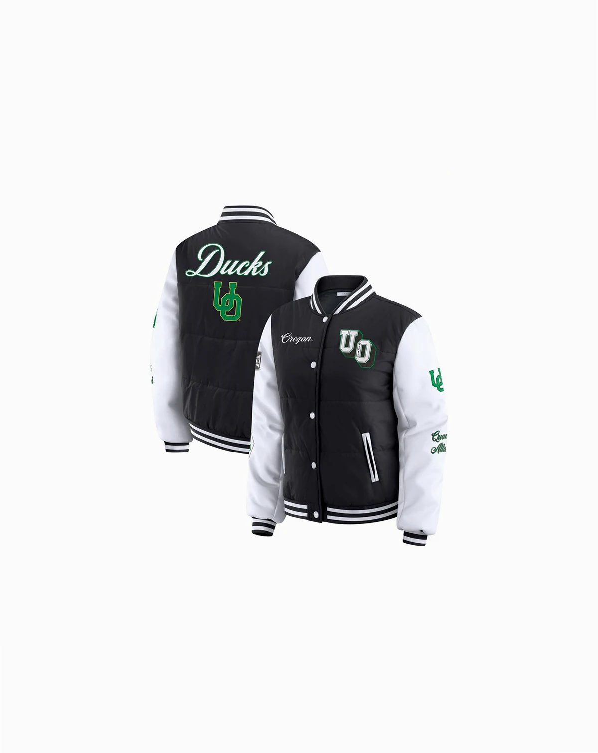 Women's Black Oregon Ducks Varsity Puffer Jacket