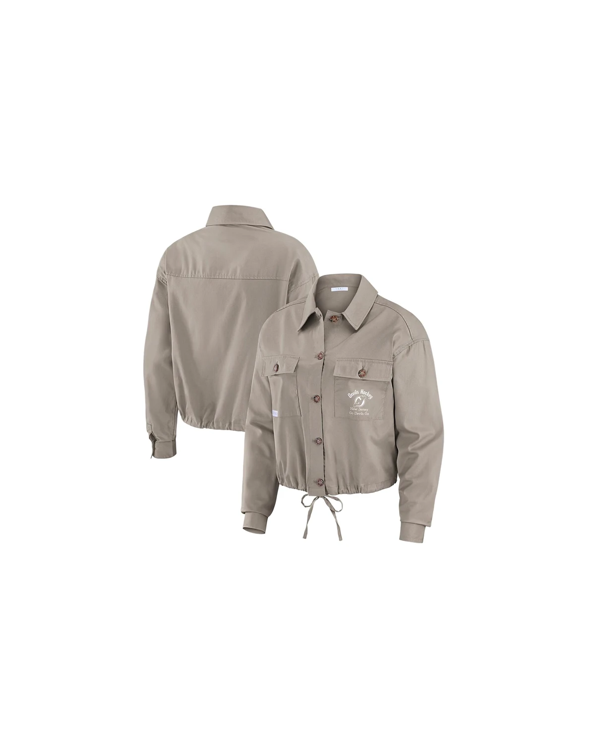 Women's Gray New Jersey Devils Cinched Button-Up Jacket