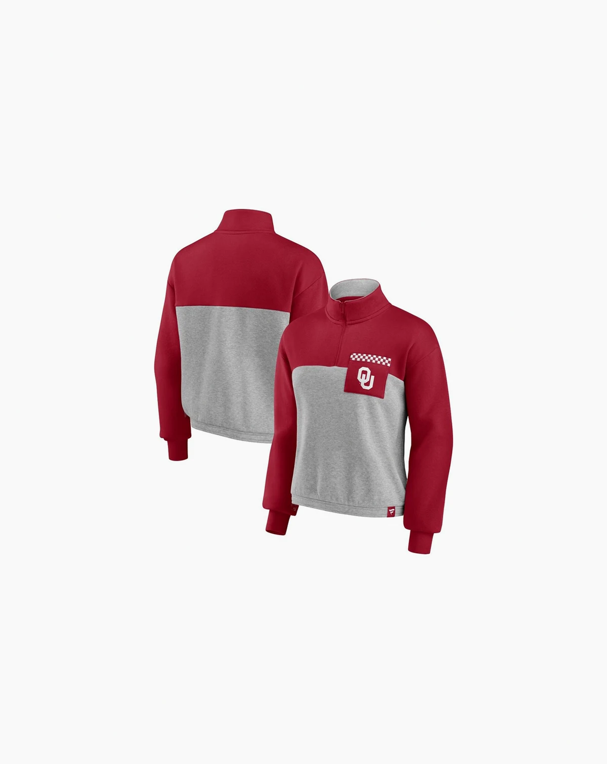 Women's Crimson, Heathered Gray Oklahoma Sooners Sideline to Sideline Colorblock Quarter-Zip Jacket