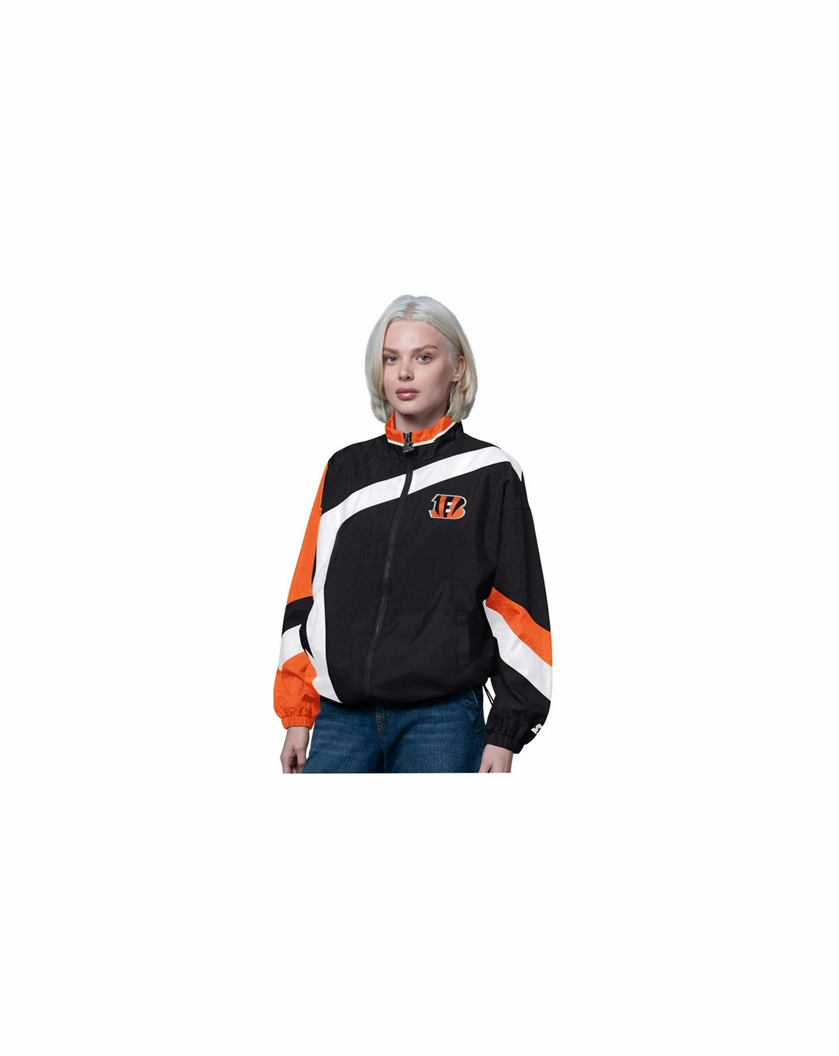 Women's Black/Orange Cincinnati Bengals 1st Quarter Full-Zip Windbreaker Jacket