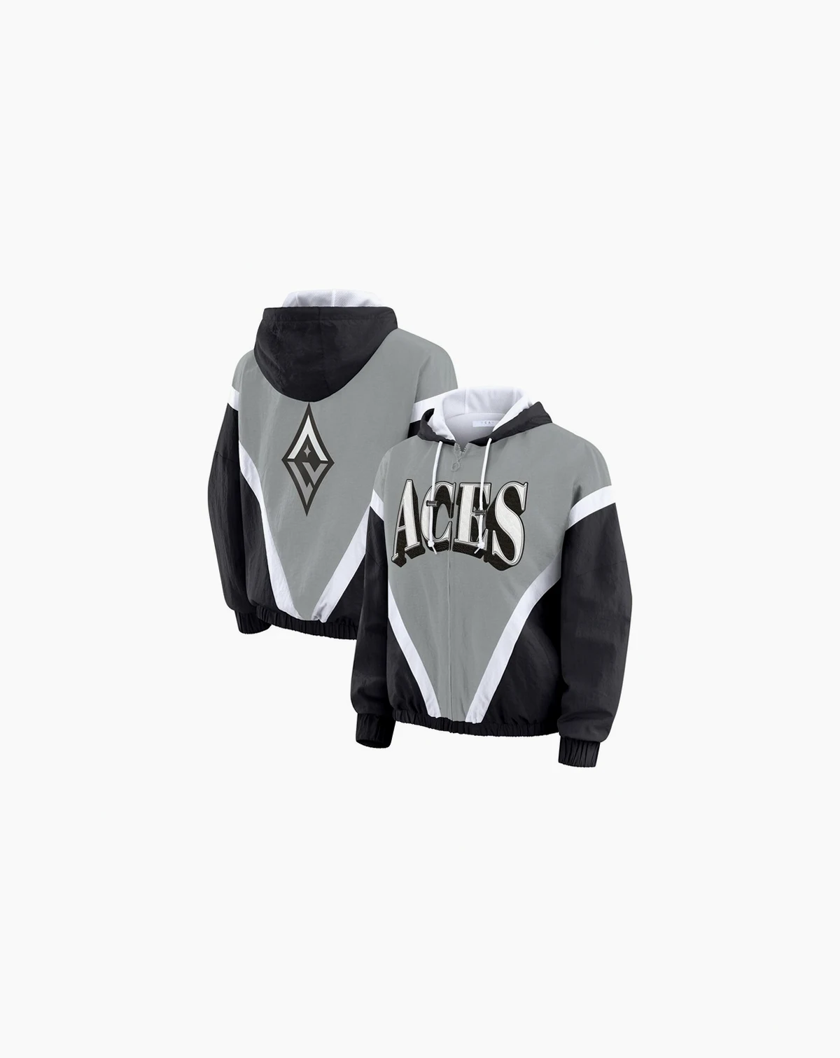 Women's Black/Gray Las Vegas Aces Color Block Full-Zip Windbreaker Jacket