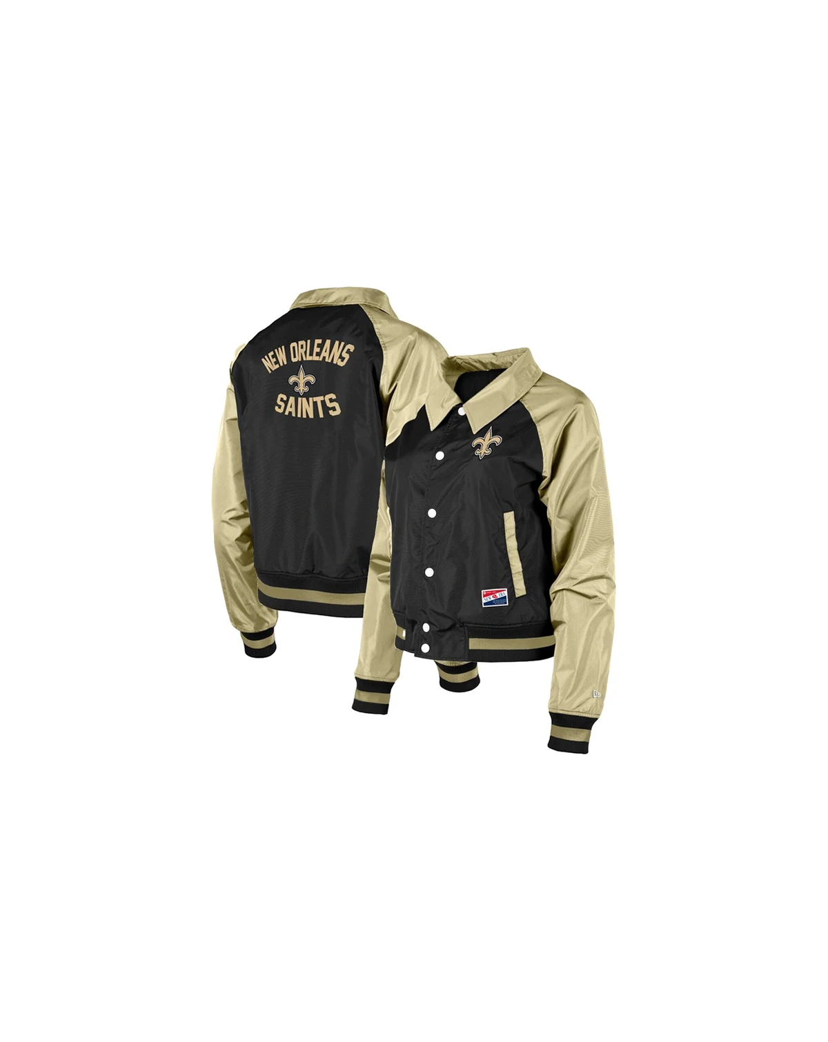 Women's Black New Orleans Saints Coaches Raglan Full-Snap Jacket