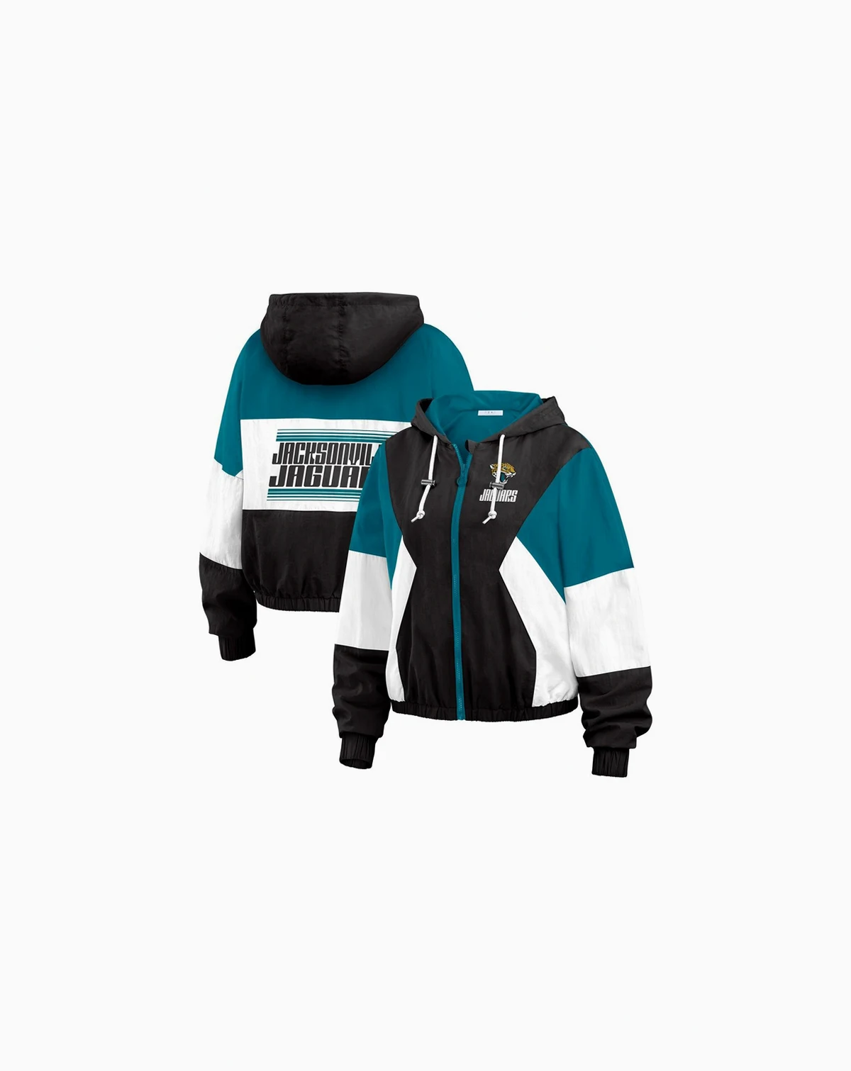 Women's Black Jacksonville Jaguars Color Block Full-zip Windbreaker Jacket