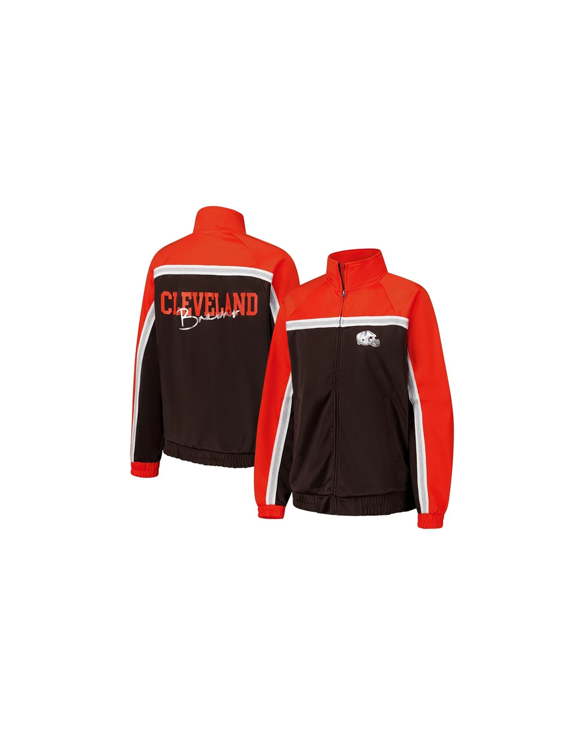Women's Brown Cleveland Browns Post Game Full-Zip Track Jacket