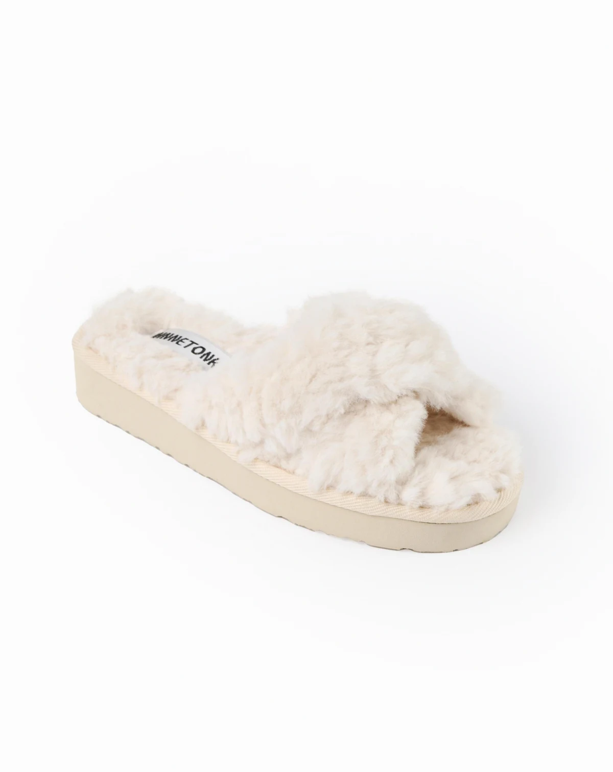 Women's Teddy Crossband Faux Fur Slippers