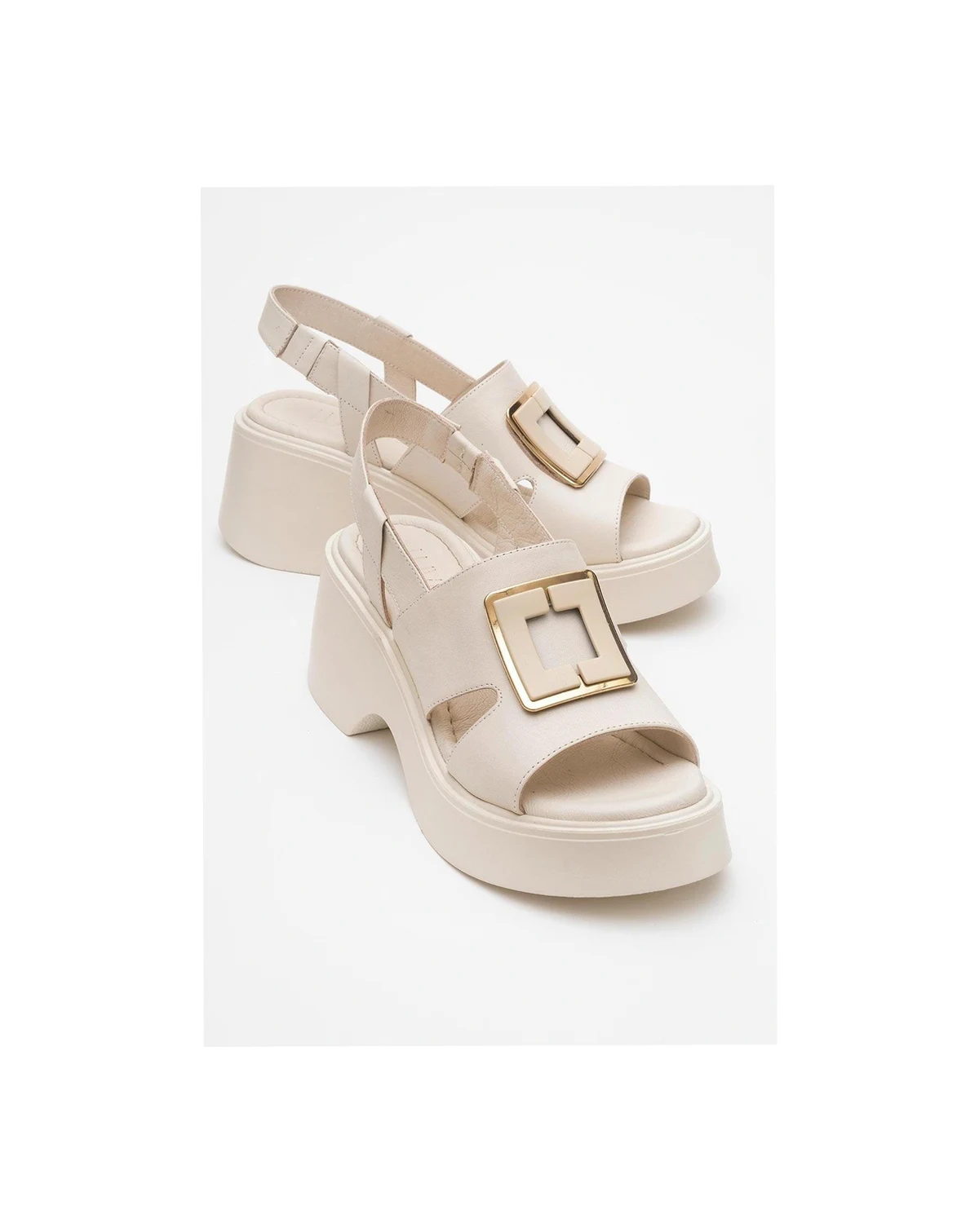 Lucia Leather Buckle Platform Sandal (Women)