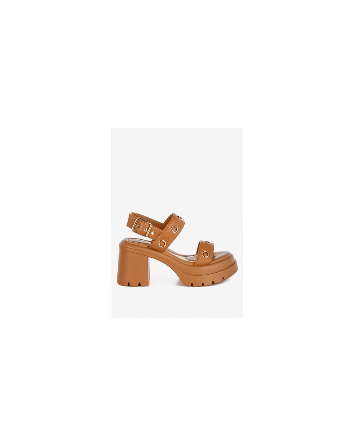 Womens Urla Eyelet Detail Platform Heel Sandals