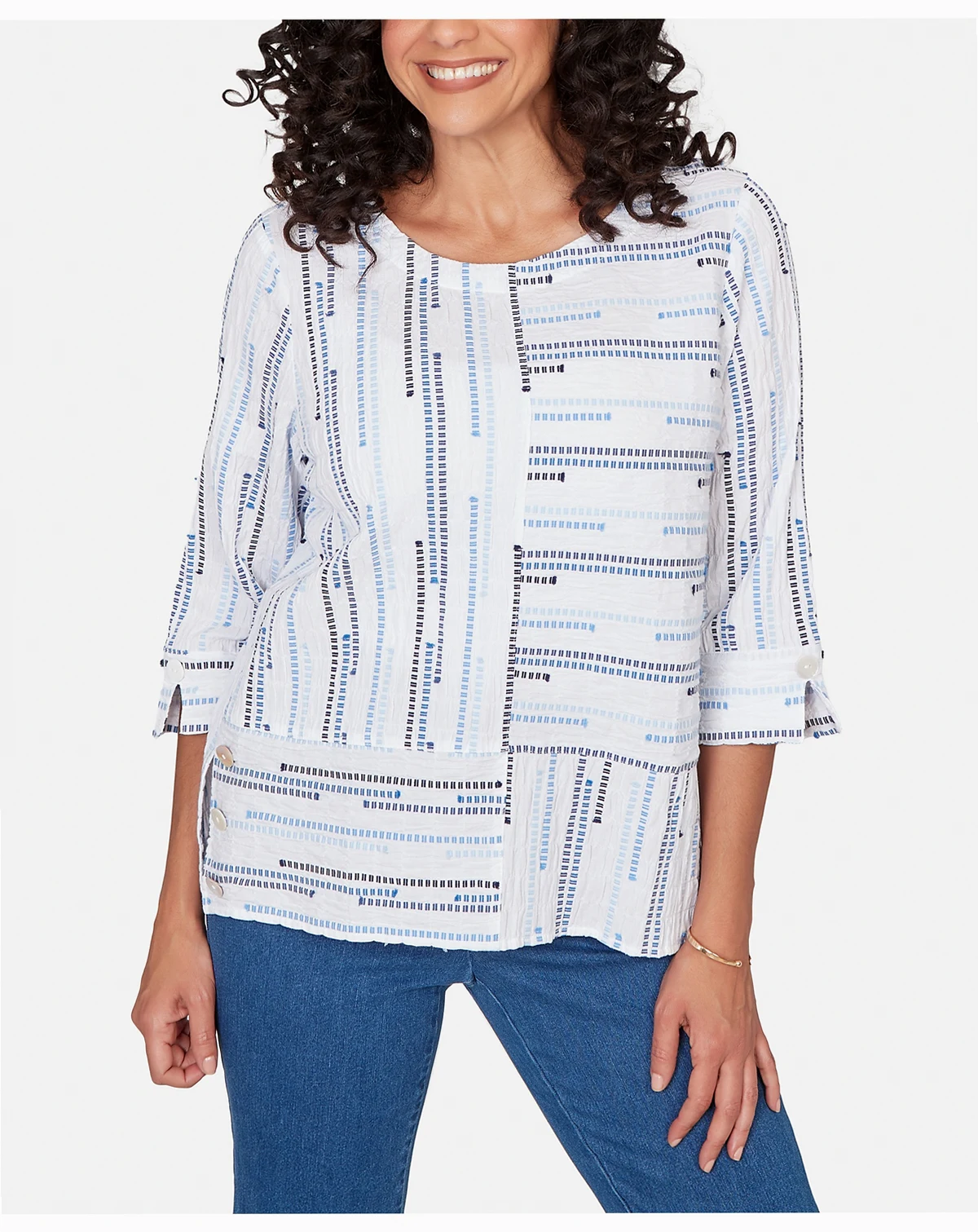 Women's Classic Spliced Jacquard Stripe Top