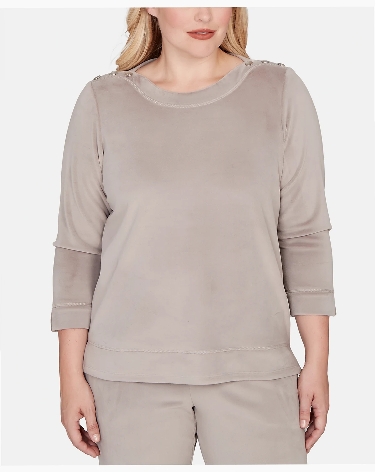 Calm Luxe Shoulder Button Top