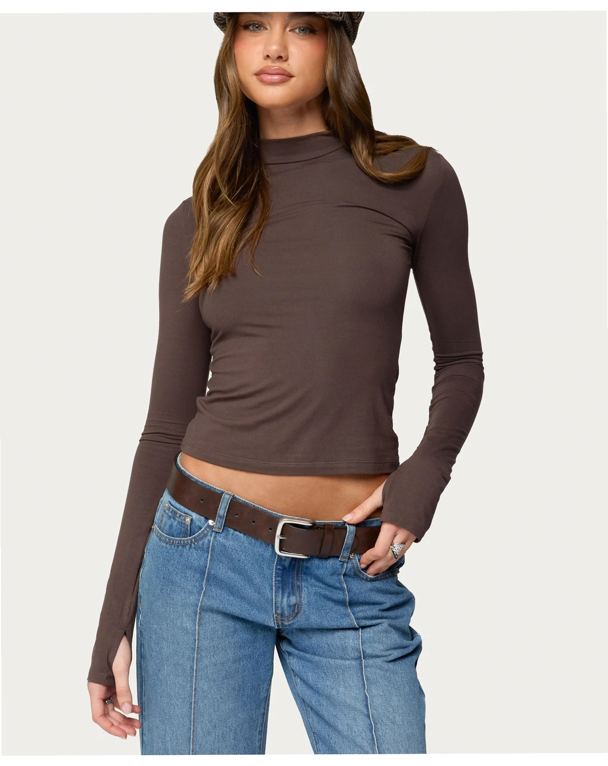 Women's Binta Mock Neck Long Sleeve Top