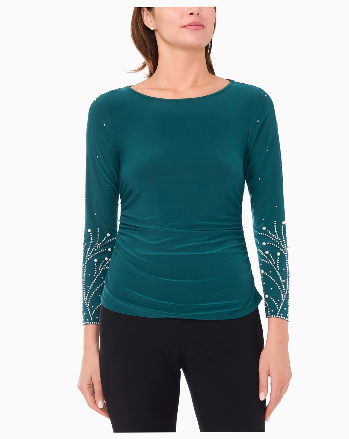 Women's Side Cinched Boat Neck Top