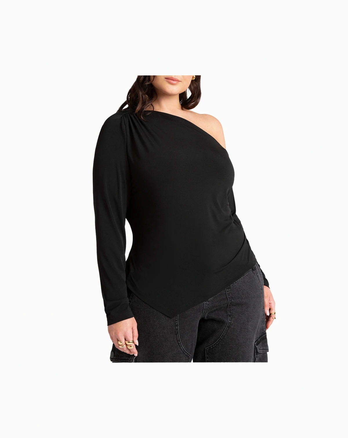 Women's One Shoulder Tee With Ruching