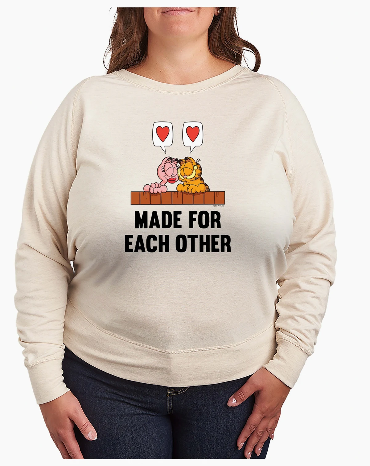 Women's Garfield And Arlene Made For Each Other French Terry Long-Sleeve T-Shirt
