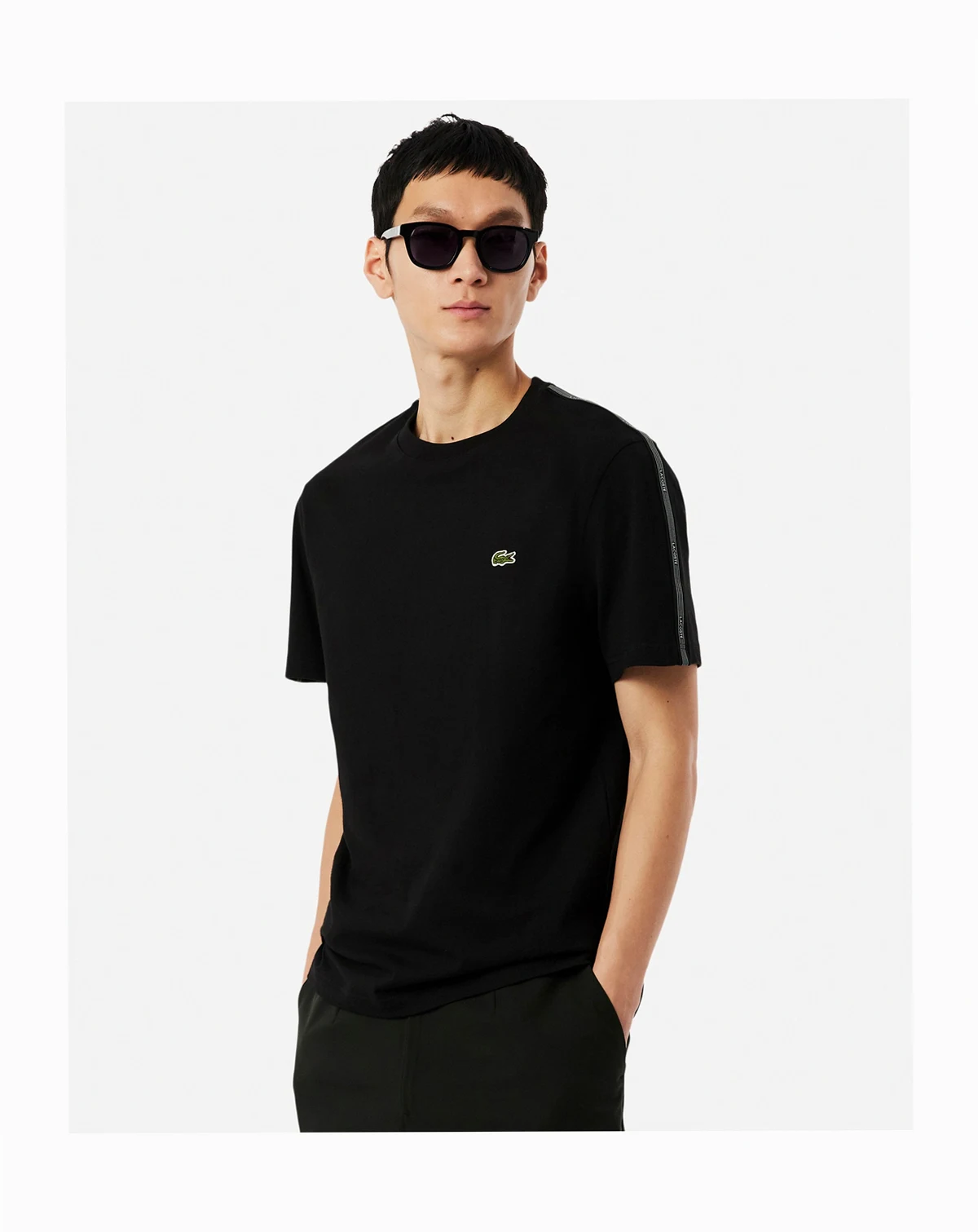 Men's Crewneck Branded Stripe Band T-Shirt