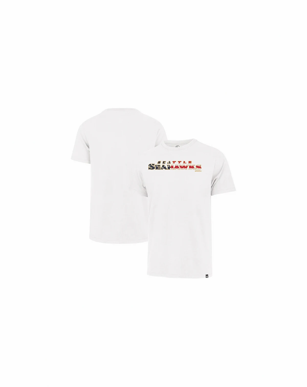 47 Men's White Seattle Seahawks Flag Script Franklin T-Shirt